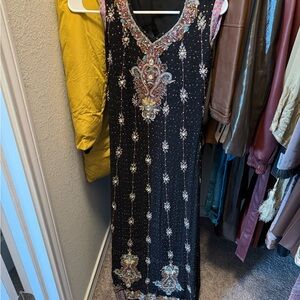 Black Embroidered Maxi Dress